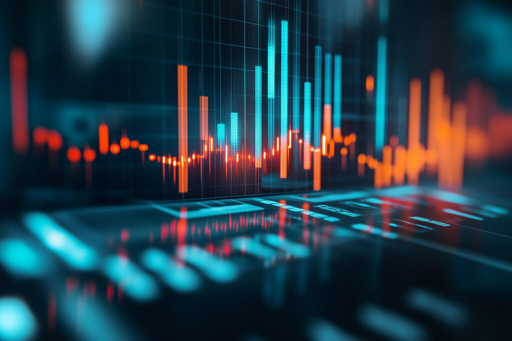 decorative image of red and blue bar graphs showing contract data